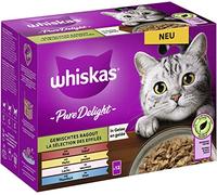 Whiskas 1+ Pure Delight Cat Food, Mixed Selection in Jelly, 12 x 85 g (1 Pack) Wet Food for Adult Cats in 12 Portion Bags