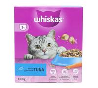 Whiskas 1+ Tuna Pack of 1 x 800g Bags | Adult Cat Dry Food for Healthy Coat, Strong Teeth and Vitality | Complete Balanced Nutrition with Omega 6 and Zinc | Crunchy Kibble with Soft Meaty Centre