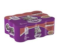 whiskas 1+ Wet Cat Food for Adult Cats, Meaty Selection in Jelly, 24 Cans (24 x 390 g)