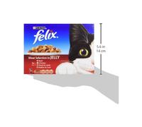 whiskas 11+ Cat Pouches Fish Selection in Jelly 12x100g pk (Pack of 4, Total 48 Pouches)