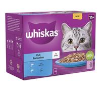 Whiskas 11+ Fish Selection in Jelly 48x85g Pouches, Senior Cat Food (12x85g)