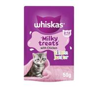 10 x 50g Whiskas 2-12 Months Kitten Junior Milky Treats With Chicken