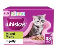 Whiskas Kitten Cat Pouches Mixed Menu in Jelly - 12 x 85g