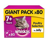 Whiskas 7+ Cat Pouches Poultry Selection in Jelly, 80 x 100g