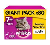 Whiskas 7+ Cat Pouches Poultry Selection in Jelly, 80 x 100g