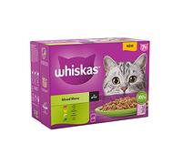 whiskas 7+ Mixed Menu Senior Wet Cat Food Pouches in Gravy 12 x 85g