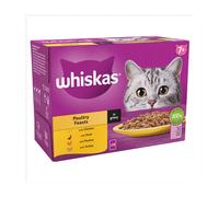 Whiskas 7+ Poultry Feasts Senior Wet Cat Food Pouches in Gravy 12 x 85g
