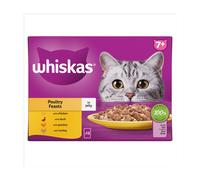 Whiskas 7+ Poultry Feasts Senior Wet Cat Food Pouches in Jelly 12 x 85g