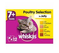 Whiskas 7+ Poultry Selection In Jelly Cat Food Pouches 12x85g