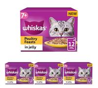 Whiskas 7+ Poultry Selection in Jelly, Senior Cat Food, 12 x 85g (Pack