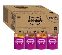 Whiskas 7+ Senior Poultry Selection in Jelly 120 Pouches, Senior Wet Cat Food, Megapack (120 x 85 g)
