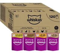 WHISKAS - 7+ Senior Wet Cat Food Pouches - 120 x 85 g - In Jelly - Bulk Cat F...