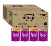 WHISKAS - 7+ Senior Wet Cat Food Pouches - 120 x 85 g - In Jelly - Bulk Cat Food Megapack - 120 Pouches
