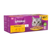 Whiskas 7+ Cat Pouches Poultry Feasts Mega Pack in Jelly - 40 x 85g