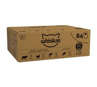 WHISKAS - 7+- Senior Wet Cat Food Pouches - 84 x 85 g - Mixed Selection in Jelly - Bulk Cat Food Megapack - 84 Pouches