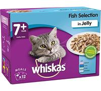 Whiskas 7+ - Wet Cat Food for Senior Cats - Fish Selection in Jelly - 48 x 100 g