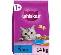 Whiskas Adult 1+ Dry Food, Cat Biscuits, Tuna, 14kg (2 x 7kg)