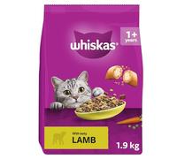 Whiskas 1+ Lamb Pack of 4 x 1.9 kg, Adult Cat Dry Food