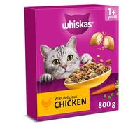 Whiskas 1+ Chicken Pack of 5x800g Bags, Adult Cat Dry Food