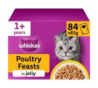 Whiskas 1+ Adult Pouches 84 x 85g - Poultry Feasts in Jelly
