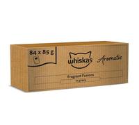 WHISKAS Cat Pouches Fragrant Fusion in Gravy 84x85g - Tasty Wet Cat Food with Fragrant Fusion Flavors