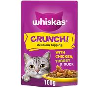 12 x 100g Whiskas Delicious Topping Cat Treats With Chicken Turkey & Duck (1.2kg)