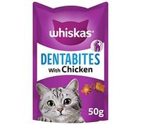 WHISKAS Dentabites Cat Treats with Chicken 50g (Pack of 8)
