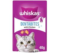 12 x 40g Whiskas Dentabites Dental Cat Treats Chicken Cat Biscuits