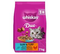 WHISKAS DUO Adult Dry Cat Food 7kg Surf & Turf