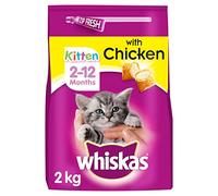 Whiskas Junior Chicken 4 x 2 kg Bags, Junior Cats and Kittens Aged 2-12 Months, Dry Cat Food