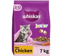 Whiskas Junior Chicken 7 kg Bag, Kitten Cat Dry Food - Pack May Vary