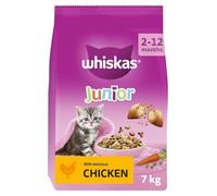Whiskas Junior Chicken 7 kg Bag, Kitten Cat Dry Food - Pack May Vary