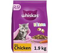 Whiskas Junior Chicken Pack of 4 x 1.9 kg Bags, Kitten Cat Dry Food