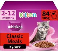 Whiskas Junior Classic Selection in Gravy 84 Pouches, Wet Kitten and Cat Food, S