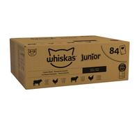 whiskas Junior Classic Selection in Gravy 84 Pouches, Wet Kitten and Cat Food, Selection of Beef, Lamb, Chicken and Poultry, Megapack (84 x 85 g)