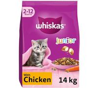 Whiskas Junior Kitten Dry Food, Cat Biscuits, Chicken, 14kg (2 x 7kg)