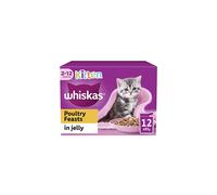 Whiskas Junior Poultry Selection in Jelly 48 x 85 g Pouches, Kitten Cat Food, Pack of 4 (12 x 85 g)