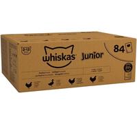 whiskas Junior Poultry Selection in Jelly 84 Pouches, Wet Kitten and Cat Food,