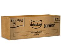 whiskas Junior Poultry Selection in Jelly 84 Pouches, Wet Kitten and Cat Food,