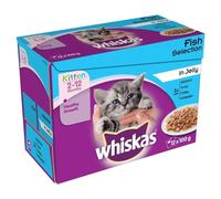 Whiskas Kitten Cat Food Fish Selection in Jelly, 12 x 100g