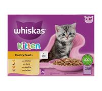 Whiskas Kitten Poultry Feasts Wet Cat Food Pouches in Jelly 12 x 85g