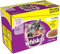 Whiskas Pouch Kitten Poultry Selection In Jelly 12x100g (Pack of 4)