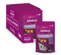 Whiskas Relax and Unwind - Cat Treats - Small Bite Size Snacks with Chicken Fill