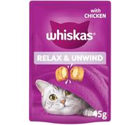 16 x 45g Whiskas Relax & Unwind Adult Cat Treats with Chicken
