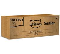 WHISKAS Senior 7+ Wet Cat Food in Jelly 120X85G Poultry Feasts