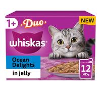 Whiskas Tasty Duo 1+ Ocean Delight in Jelly 48 x 85 g Pouches, Adult