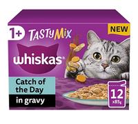 Whiskas 1+ Cat Pouches Tasty Mix Catch Of The Day in Gravy - 12 x 85g