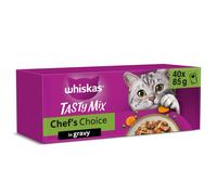 whiskas Tasty Mix 1+Chefs Choice in Gravy 40x85g Pouches, Adult Cat