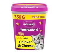WHISKAS Temptations Cat Treats Tub with Chicken & Cheese 2 x 350g