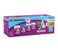 Whiskas Wet Cat Food for Adult Cats Aged 1+, Fish Selection in Jelly, (40 x 100 g)